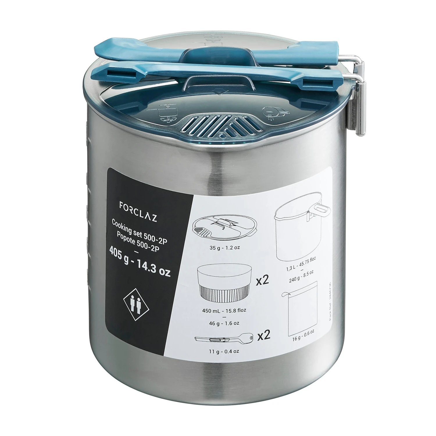 Stainless Steel 2 Person Cooking Set 1.6L 15 Stainless Steel 2 Person Cooking Set 1.6L - Image 15