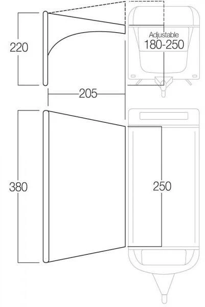Vango AirBeam Sky Canopy For Caravan & Motorhomes 2.5M - Fixed Awning 2 Vango AirBeam Sky Canopy For Caravan & Motorhomes 2.5M - Fixed Awning - Image 2
