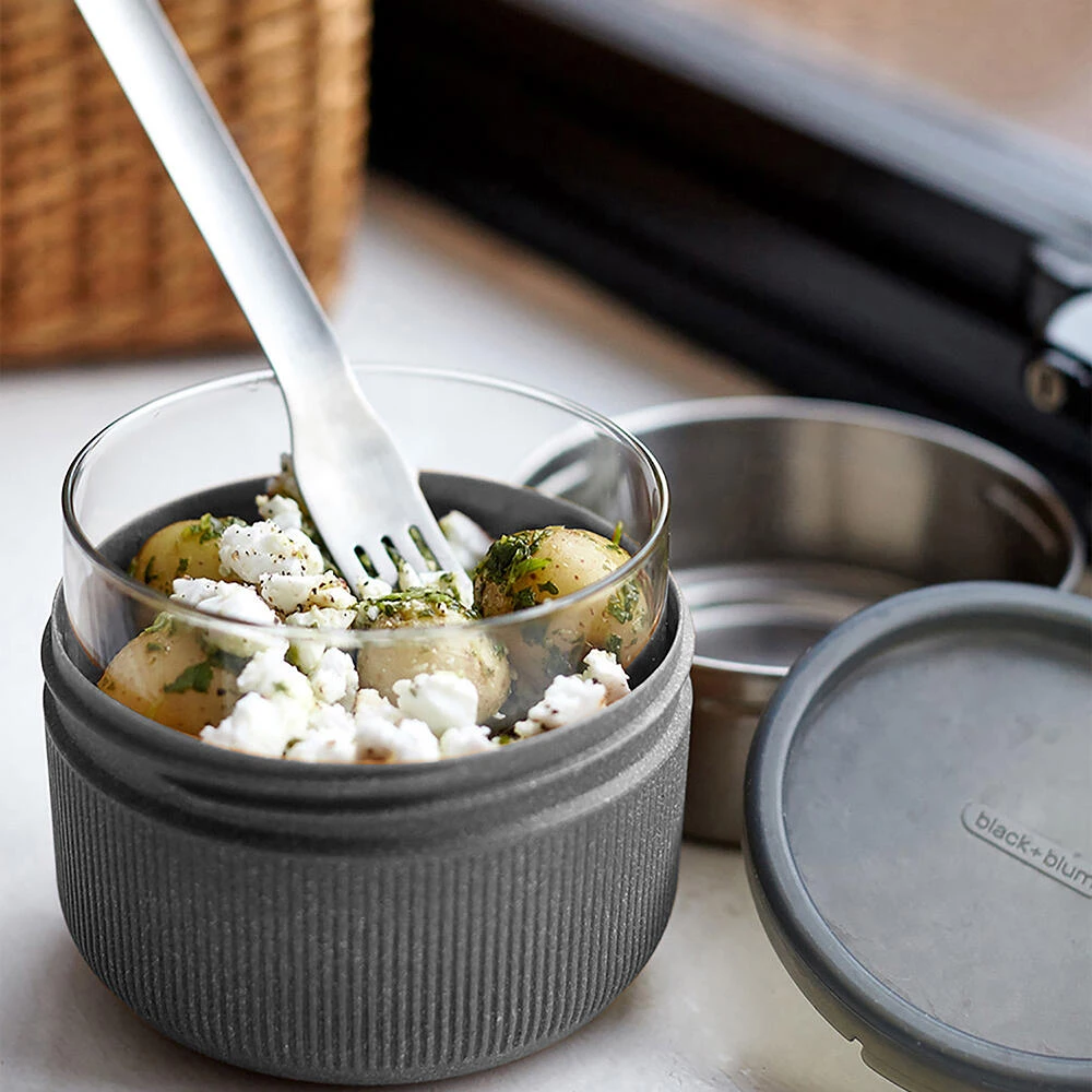 Black+Blum Glass Lunch Bowl 600ml Slate 3 Black+Blum Glass Lunch Bowl 600ml Slate - Image 3