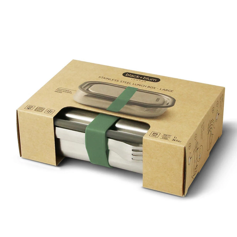 Black+Blum Stainless Steel Lunch Box Olive 5 Black+Blum Stainless Steel Lunch Box Olive - Image 5